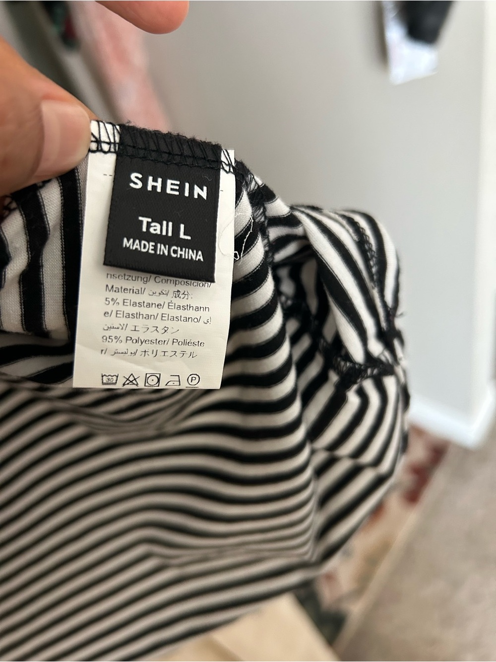 SHEIN Black and White Striped Off-Shoulder Mini Dress - Picture 5 of 5